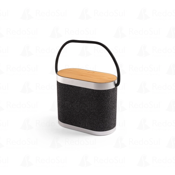 Caixa de som Personalizada de Bambu 15W com carregador wireless super-rápido