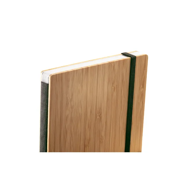 Caderno personalizado de bolso com capa de bambu e lombada em PET reciclado