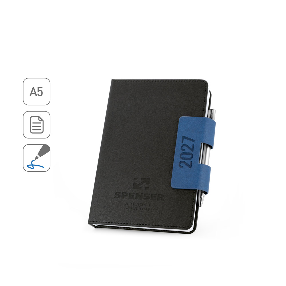 Agenda personalizada 14 x 20 cm com caneta inclusa