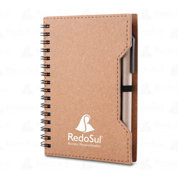 RD 8100460-Caderno personalizado em Papelão reciclado com caneta