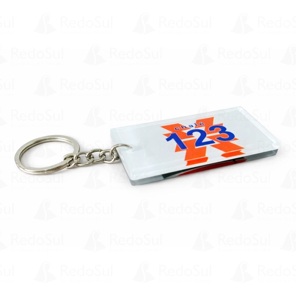 Chaveiro Personalizado em acrilico com impressão interna