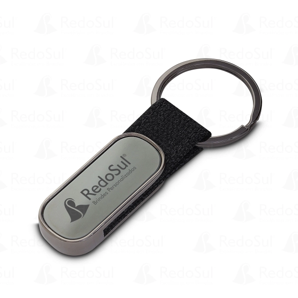 Chaveiro personalizado produzido em liga de zinco, ferro e PU