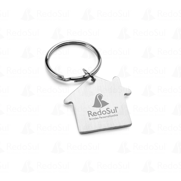 Chaveiro Metálico Personalizado Formato de Casa