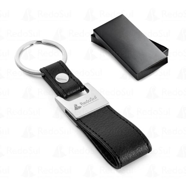 Chaveiro personalizado em couro sintético